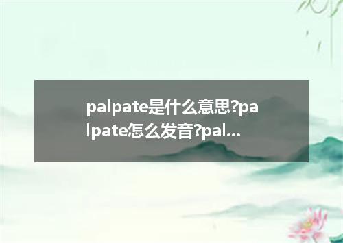 palpate是什么意思?palpate怎么发音?palpate的解释和用法
