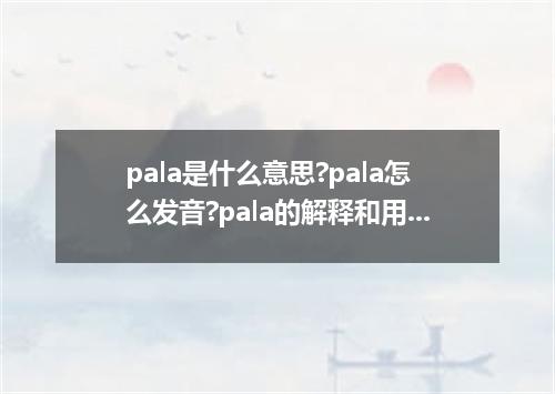 pala是什么意思?pala怎么发音?pala的解释和用法