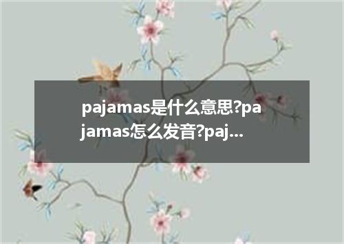 pajamas是什么意思?pajamas怎么发音?pajamas的解释和用法