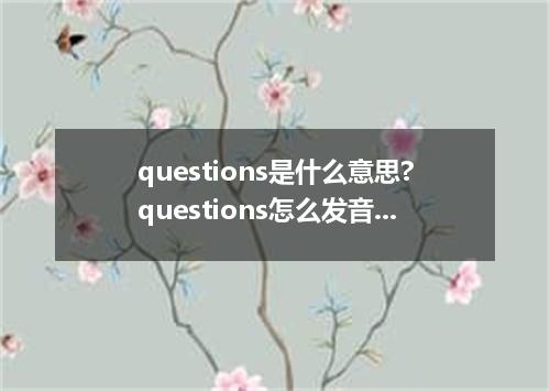 questions是什么意思?questions怎么发音?questions的解释和用法