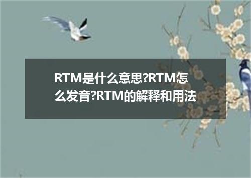 RTM是什么意思?RTM怎么发音?RTM的解释和用法