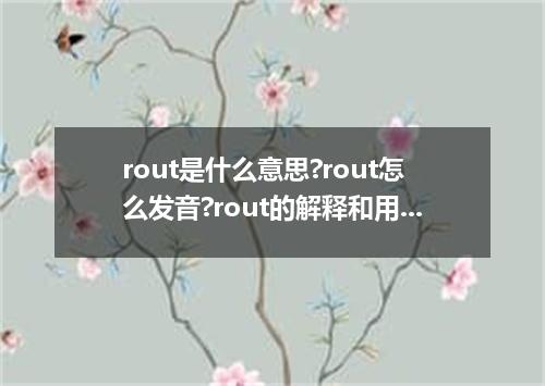 rout是什么意思?rout怎么发音?rout的解释和用法