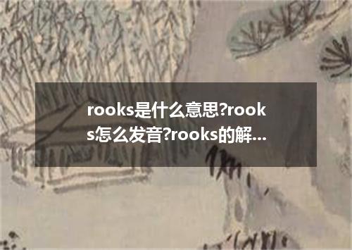 rooks是什么意思?rooks怎么发音?rooks的解释和用法