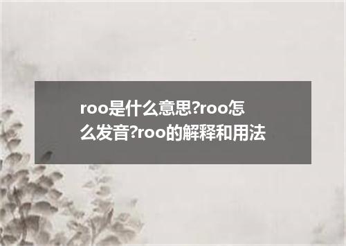 roo是什么意思?roo怎么发音?roo的解释和用法