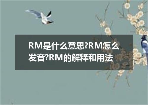 RM是什么意思?RM怎么发音?RM的解释和用法