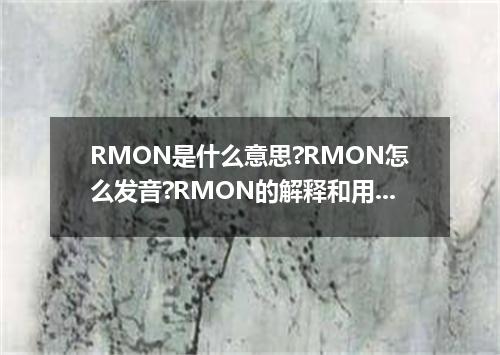 RMON是什么意思?RMON怎么发音?RMON的解释和用法