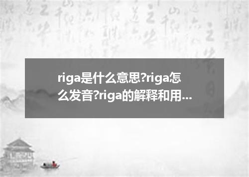 riga是什么意思?riga怎么发音?riga的解释和用法