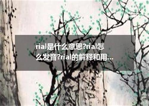 rial是什么意思?rial怎么发音?rial的解释和用法