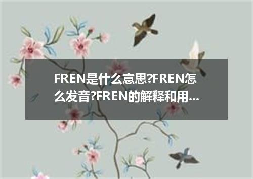 FREN是什么意思?FREN怎么发音?FREN的解释和用法