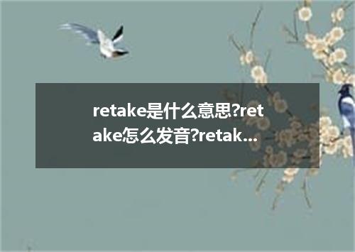 retake是什么意思?retake怎么发音?retake的解释和用法
