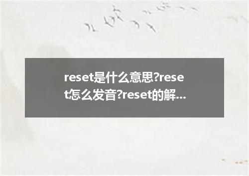 reset是什么意思?reset怎么发音?reset的解释和用法