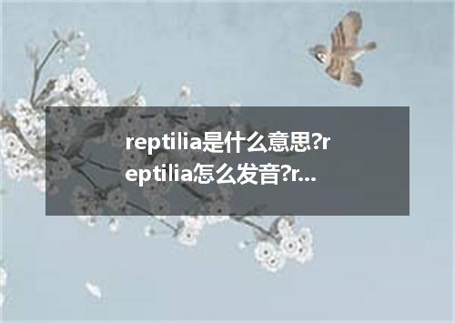reptilia是什么意思?reptilia怎么发音?reptilia的解释和用法