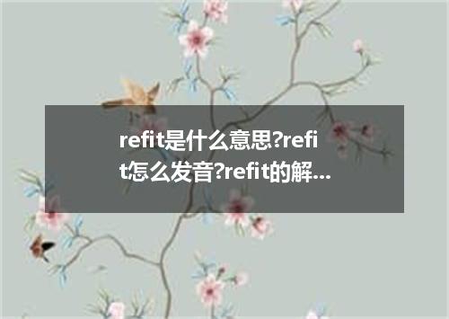 refit是什么意思?refit怎么发音?refit的解释和用法