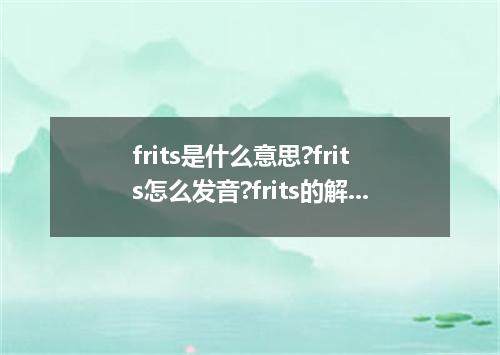 frits是什么意思?frits怎么发音?frits的解释和用法