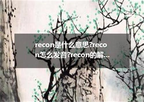 recon是什么意思?recon怎么发音?recon的解释和用法