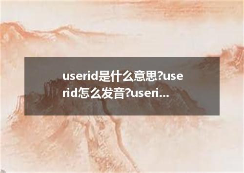 userid是什么意思?userid怎么发音?userid的解释和用法