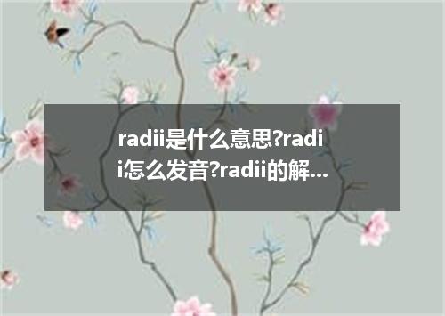 radii是什么意思?radii怎么发音?radii的解释和用法