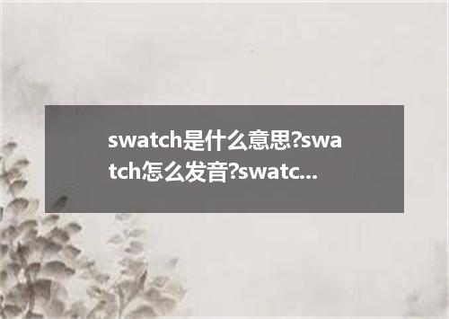 swatch是什么意思?swatch怎么发音?swatch的解释和用法