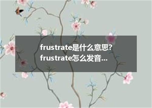 frustrate是什么意思?frustrate怎么发音?frustrate的解释和用法