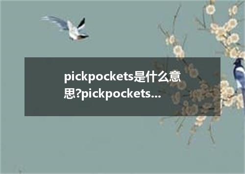 pickpockets是什么意思?pickpockets怎么发音?pickpockets的解释和用法