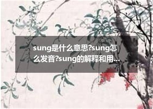 sung是什么意思?sung怎么发音?sung的解释和用法
