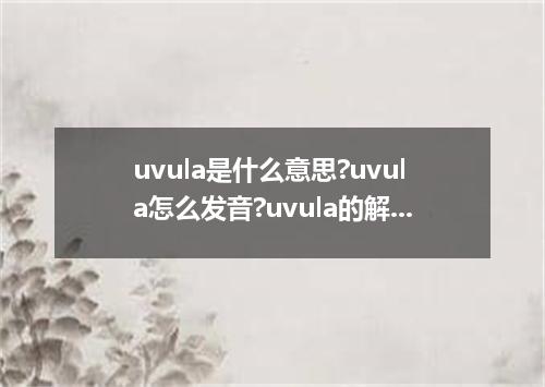 uvula是什么意思?uvula怎么发音?uvula的解释和用法
