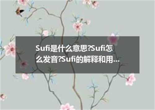 Sufi是什么意思?Sufi怎么发音?Sufi的解释和用法