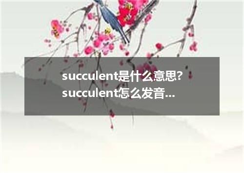 succulent是什么意思?succulent怎么发音?succulent的解释和用法