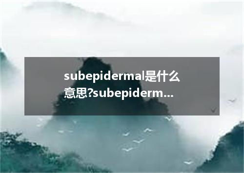 subepidermal是什么意思?subepidermal怎么发音?subepidermal的解释和用法