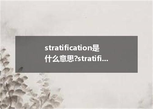 stratification是什么意思?stratification怎么发音?stratification的解释和用法