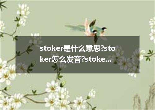 stoker是什么意思?stoker怎么发音?stoker的解释和用法