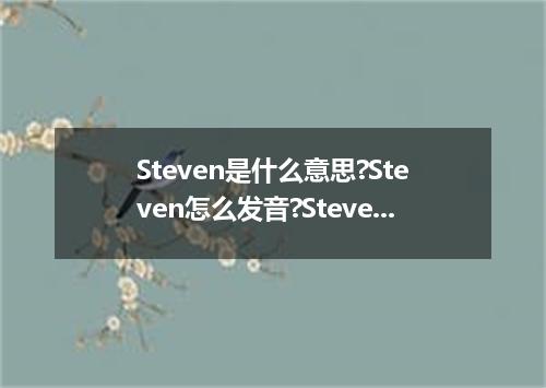 Steven是什么意思?Steven怎么发音?Steven的解释和用法