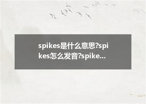 spikes是什么意思?spikes怎么发音?spikes的解释和用法