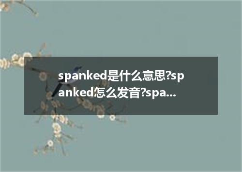 spanked是什么意思?spanked怎么发音?spanked的解释和用法