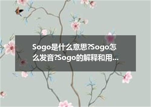 Sogo是什么意思?Sogo怎么发音?Sogo的解释和用法