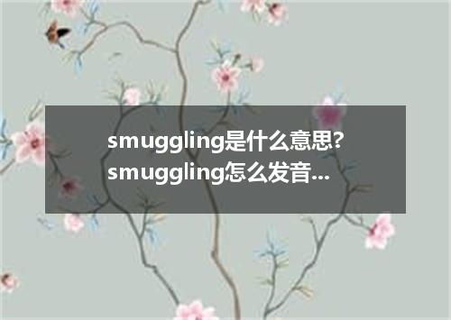 smuggling是什么意思?smuggling怎么发音?smuggling的解释和用法