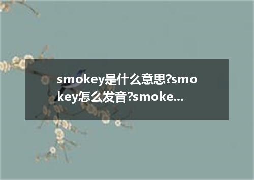 smokey是什么意思?smokey怎么发音?smokey的解释和用法