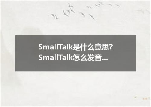 SmallTalk是什么意思?SmallTalk怎么发音?SmallTalk的解释和用法