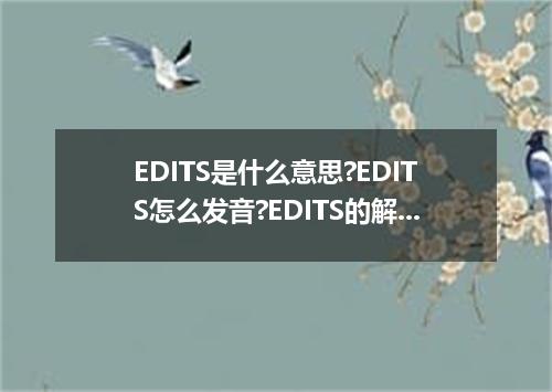 EDITS是什么意思?EDITS怎么发音?EDITS的解释和用法