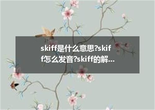 skiff是什么意思?skiff怎么发音?skiff的解释和用法
