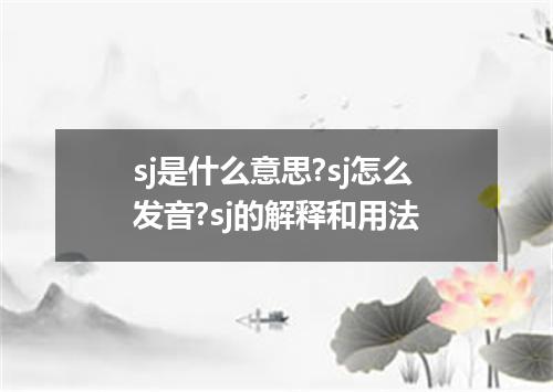 sj是什么意思?sj怎么发音?sj的解释和用法