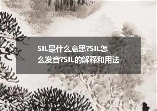 SIL是什么意思?SIL怎么发音?SIL的解释和用法