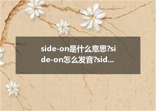 side-on是什么意思?side-on怎么发音?side-on的解释和用法