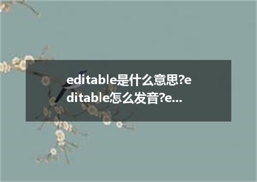editable是什么意思?editable怎么发音?editable的解释和用法