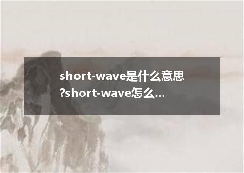 short-wave是什么意思?short-wave怎么发音?short-wave的解释和用法