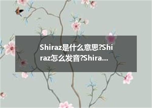 Shiraz是什么意思?Shiraz怎么发音?Shiraz的解释和用法