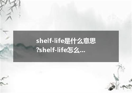 shelf-life是什么意思?shelf-life怎么发音?shelf-life的解释和用法