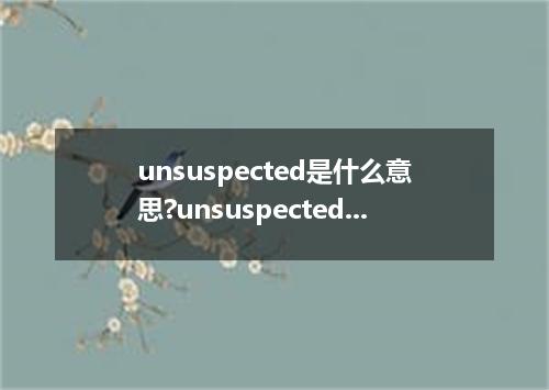 unsuspected是什么意思?unsuspected怎么发音?unsuspected的解释和用法