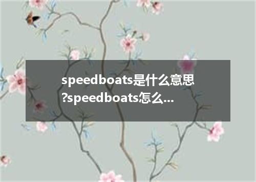 speedboats是什么意思?speedboats怎么发音?speedboats的解释和用法