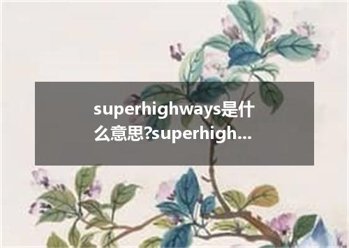 superhighways是什么意思?superhighways怎么发音?superhighways的解释和用法